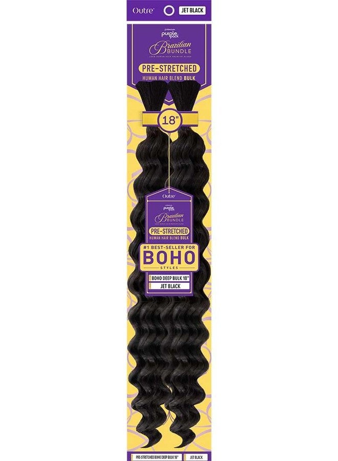 Outre Purple Pack Brazilian - Prestretched Boho Deep Bulk 18" (JET BLACK) - Image 1